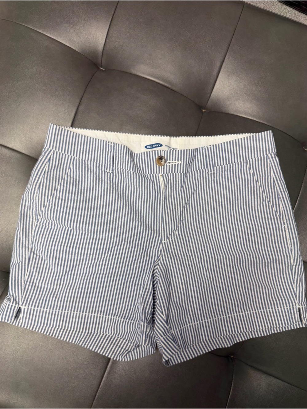 Old Navy Blue and White Striped Bermuda Shorts